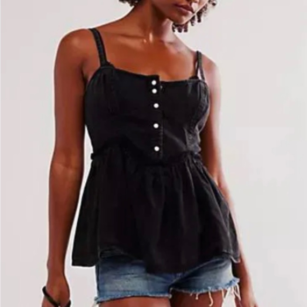 Free People, We The Free Reworked soft denim Top NWOT